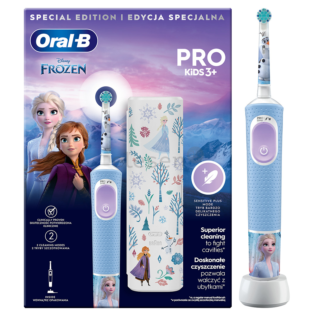 Braun Oral-B Vitality PRO Kids, Frozen - Electric toothbrush + travel case
