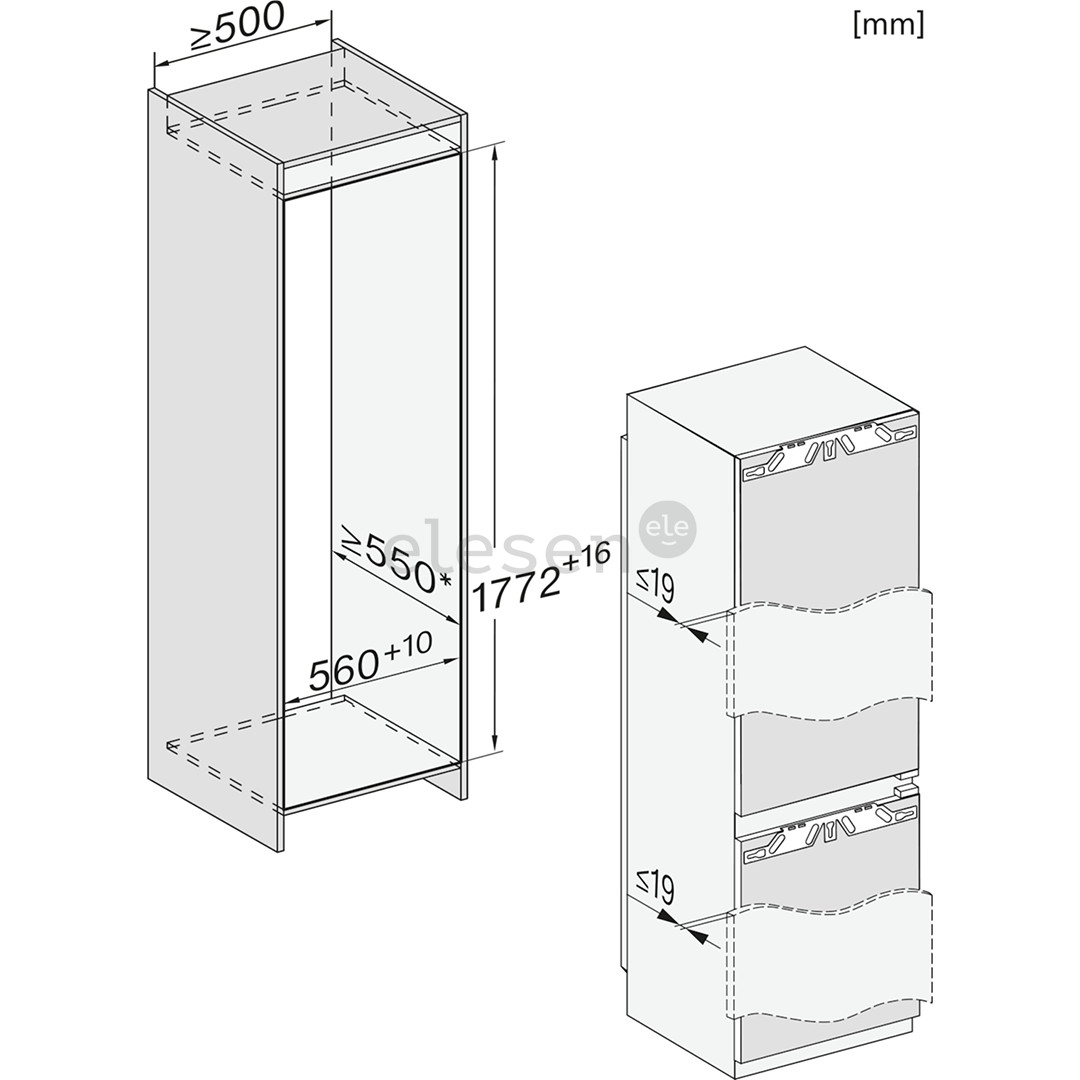 Įmontuojamas šaldytuvas Miele KFN7734D