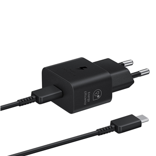 Samsung, USB-C, 25 W, black - Maitinimo adapteris ir USB-C laidas Prekė - EP-T2510XBEGEU EP-T2510XBEGEU