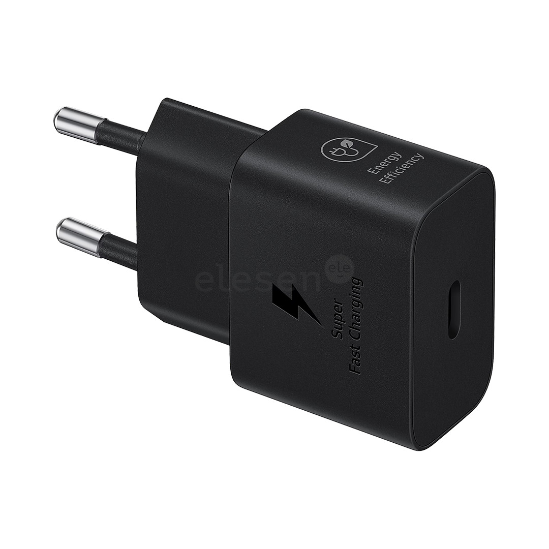 Samsung, USB-C, 25 W, juodas - Maitinimo adapteris ir USB-C laidas