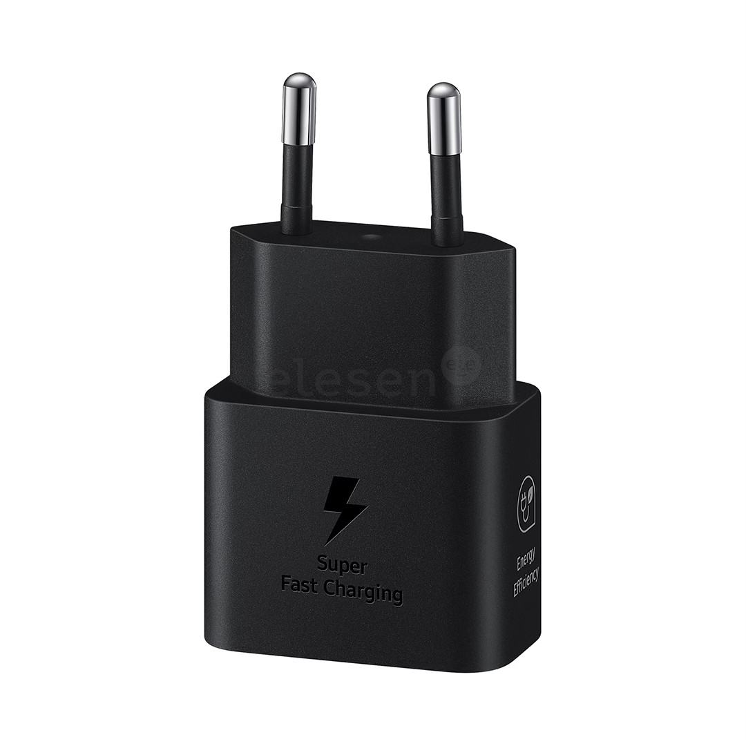 Samsung, USB-C, 25 W, juodas - Maitinimo adapteris ir USB-C laidas
