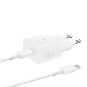 Samsung, USB-C, 25 W, baltas - Maitinimo adapteris ir USB-C laidas EP-T2510XWEGEU