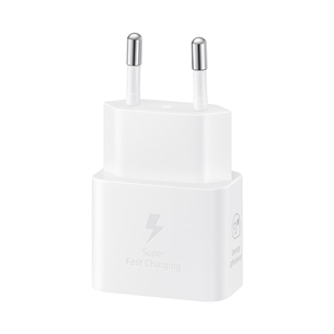 Samsung, USB-C, 25 W, white - Maitinimo adapteris ir USB-C laidas Prekė - EP-T2510XWEGEU