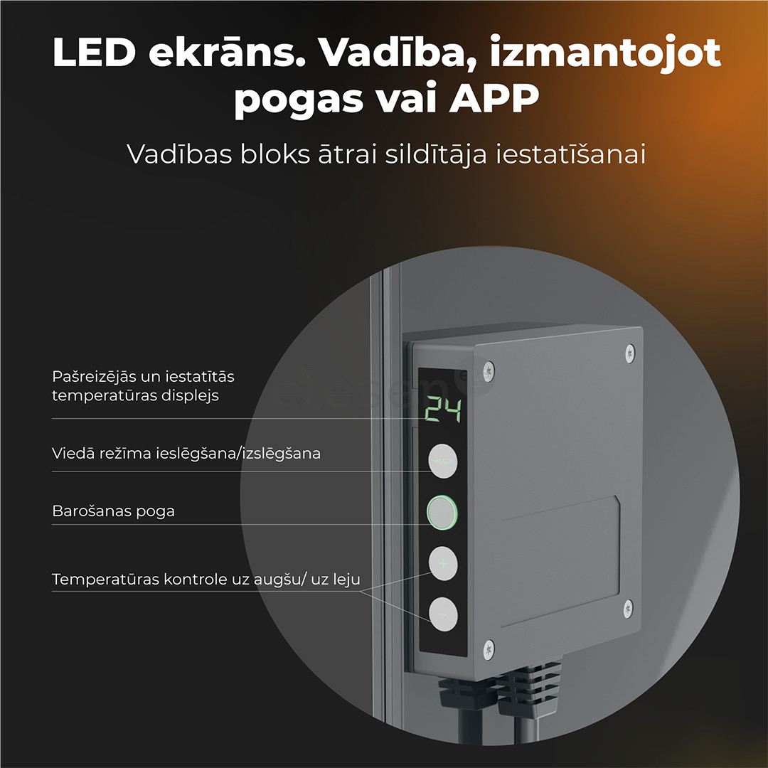 Aeno, 700+ W, pilkas - Šildytuvas