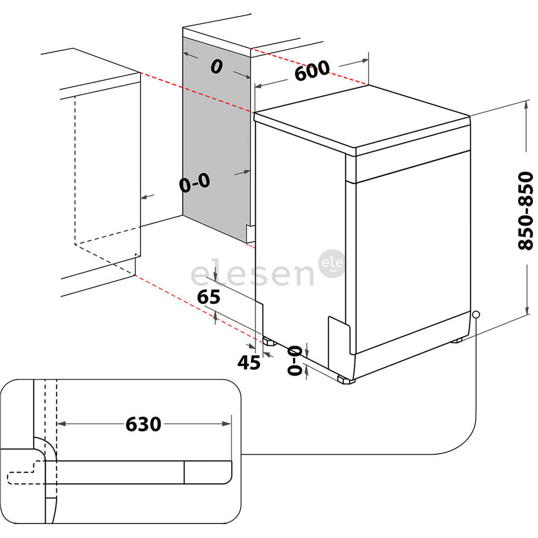 Whirlpool, 15 place settings, width 60 cm, white - Free standing dishwasher