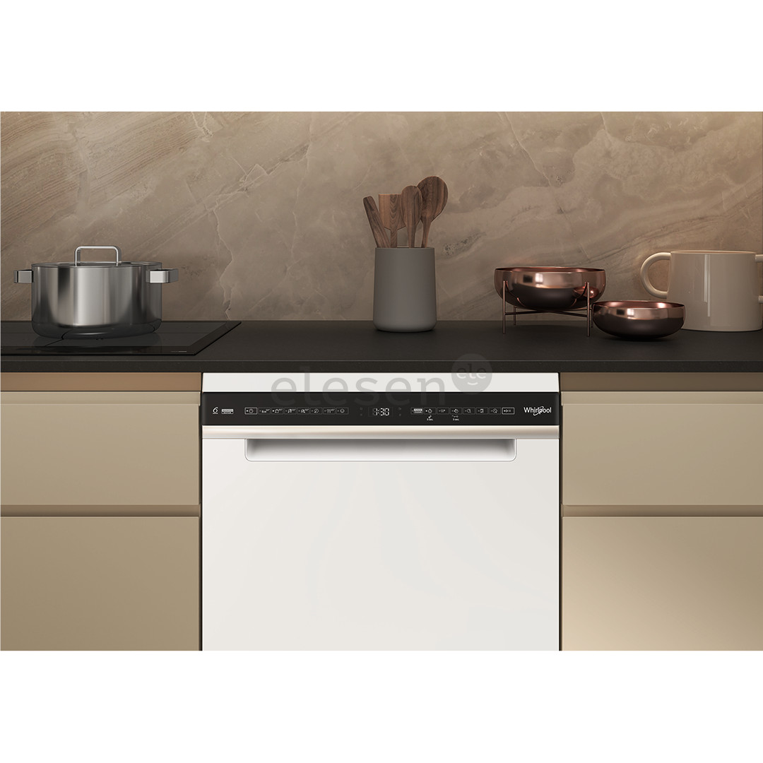 Whirlpool, 15 place settings, width 60 cm, white - Free standing dishwasher