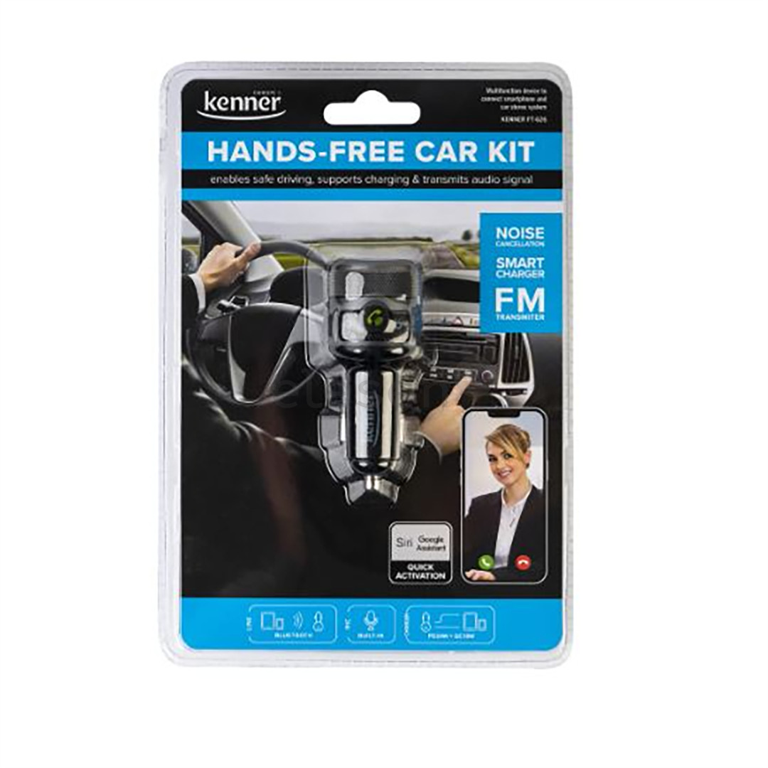 Kenner FT-626, Bluetooth, USB-C, USB QC 3.0, black - FM siųstuvas Prekė - FT626