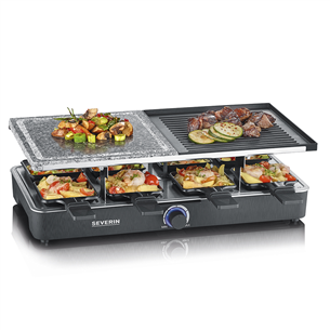 Severin, 1300 W, juoda - Raclette kepsninė su grilio akmeniu ir grilio plokšte Prekė - RG2376 RG2376