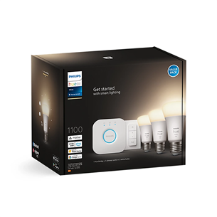 Philips Hue Starter Kit, Bridge, Dimmer, 3x E27, white - Išmaniųjų lempučių rinkinys Prekė - 929002469204
