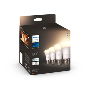 Philips Hue White, E27, white, 4 vnt. - Išmaniosios lemputės Prekė - 929001821625