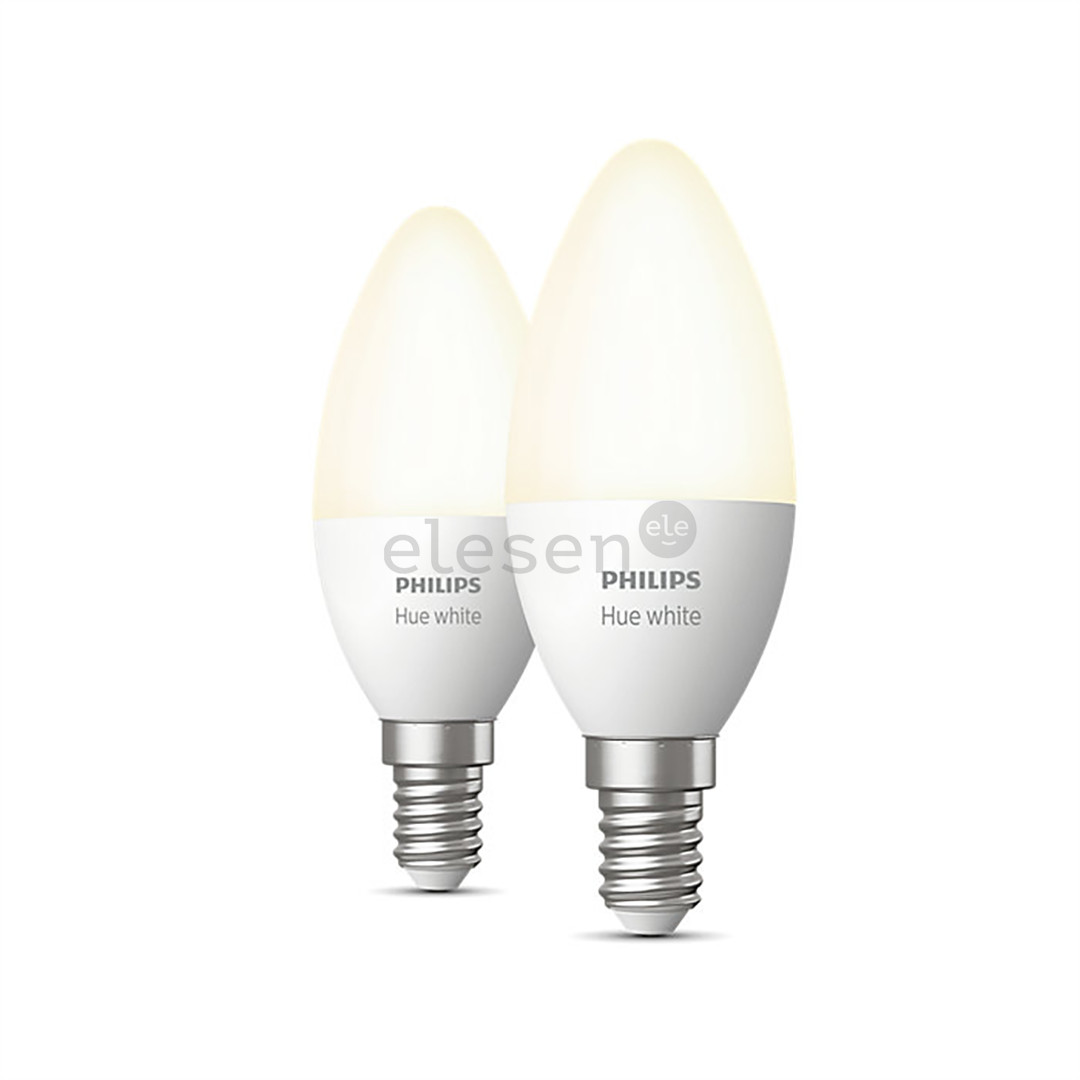 Philips Hue White, E14, šilta balta šviesa, 2 vnt. - Išmaniosios lemputės