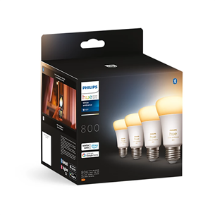 Philips Hue White Ambiance 800, E27, white, 4 vnt. - Išmaniosios lemputės Prekė - 929002489804