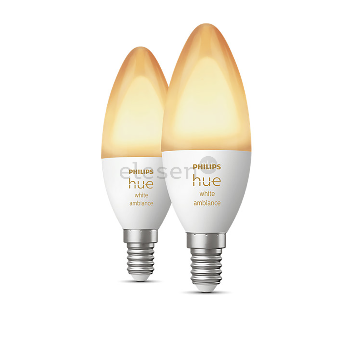 Philips Hue White Ambiance, E14, white, 2 vnt. - Išmaniosios lemputės Prekė - 929002294404