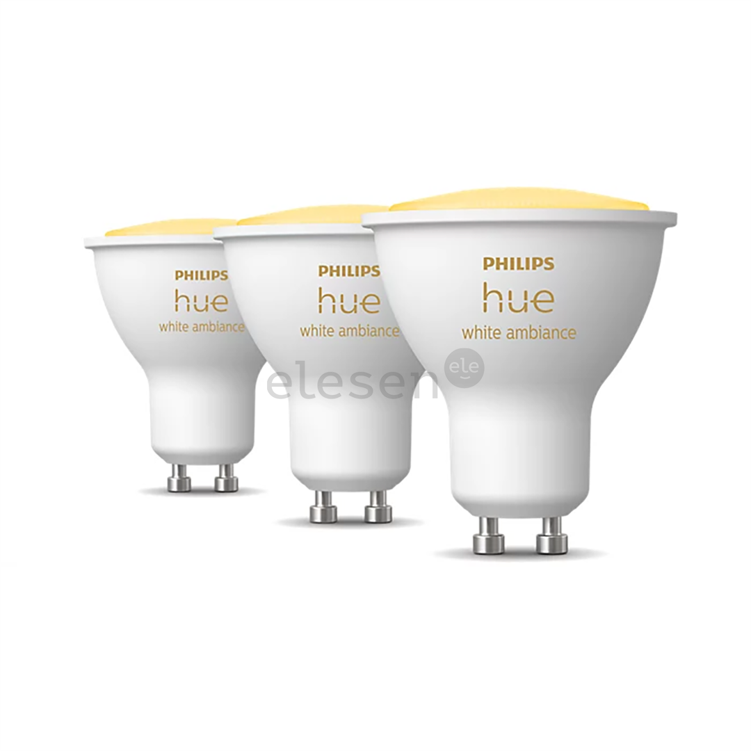 Philips Hue White Ambiance, GU10, белый, 3 шт. - Умные лампы Товар - 929001953312