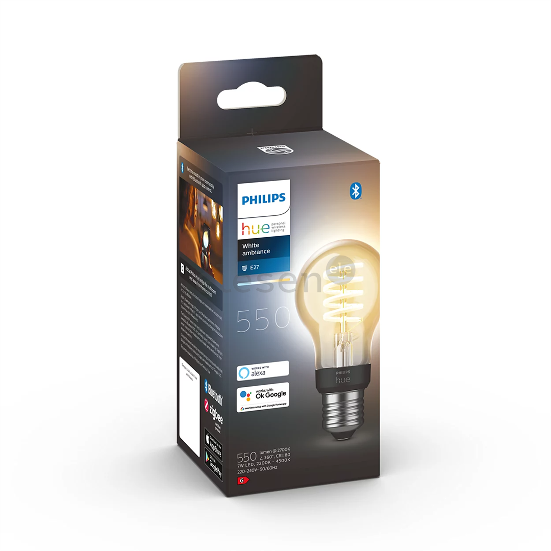Philips Hue White Ambiance, E27, filament, white - Išmanioji lemputė Prekė - 929002477501