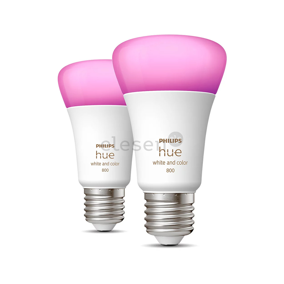 Philips Hue White and Color Ambiance 800, E27, spalvotos, 2 vnt. - Išmaniosios lemputės