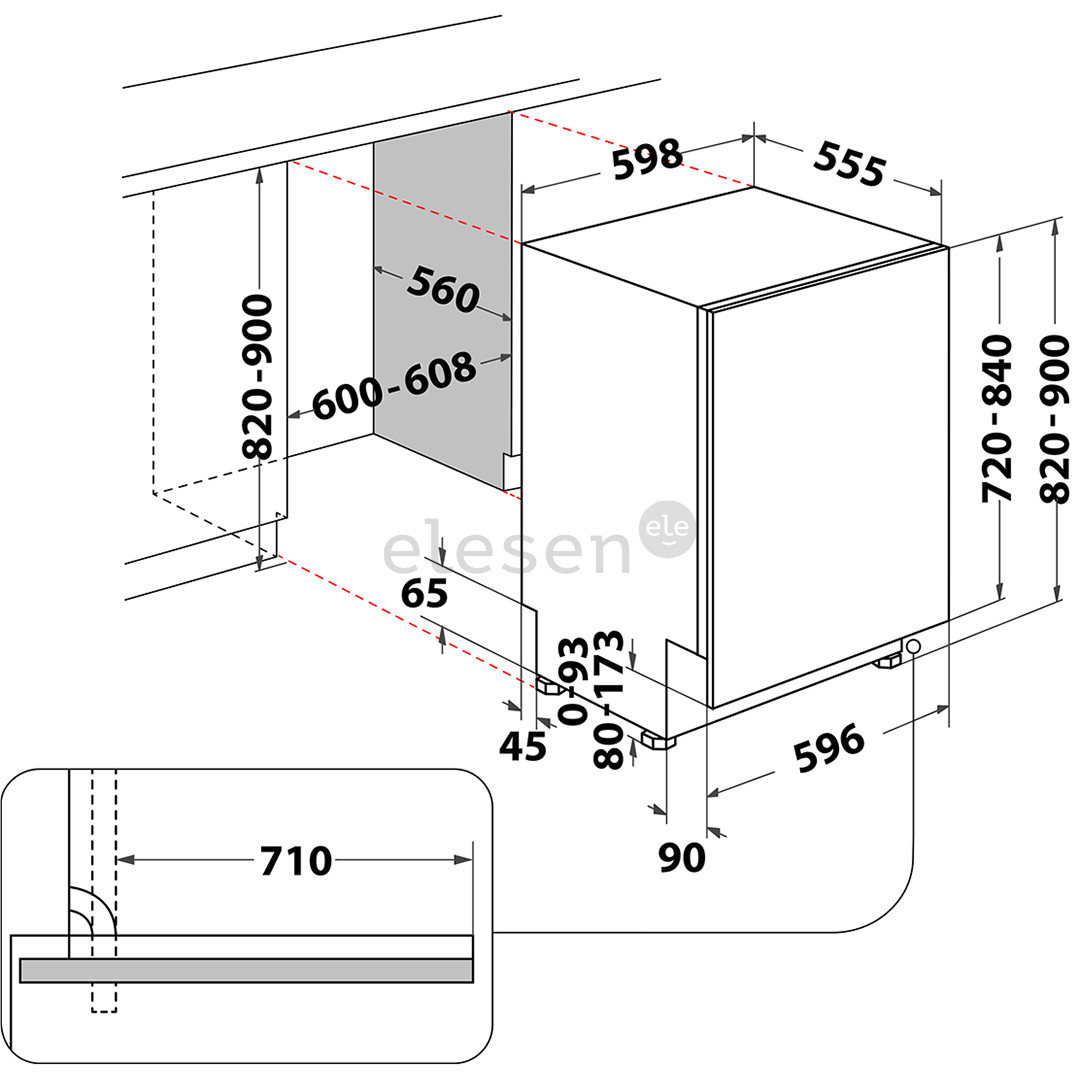 Whirlpool, 14 place settings, width 60 cm - Built-in dishwasher