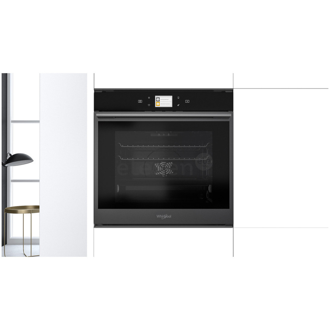 Whirlpool, pyrolytic cleaning, 73 L, black - Built-in Oven + Built-in induction hob