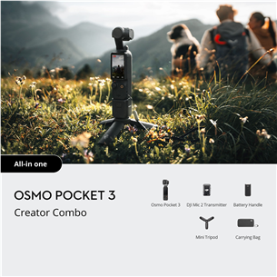 DJI Osmo Pocket 3 Creator Combo, ручной штатив, черный - Камера Товар - CP.OS.00000302.01