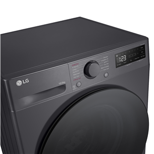 LG, 10 kg / 6 kg, depth 56,5 cm, 1400 rpm, black - Skalbimo mašina - džiovyklė Prekė - F4DR510S2M.AMBQPMR