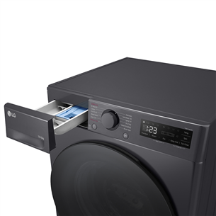 LG, 10 kg / 6 kg, depth 56,5 cm, 1400 rpm, black - Skalbimo mašina - džiovyklė Prekė - F4DR510S2M.AMBQPMR
