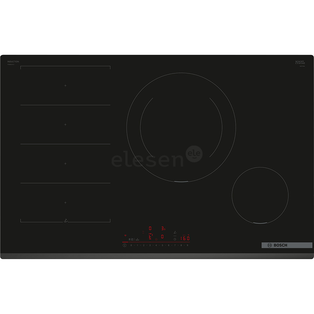 Bosch Series 6, ширина 80,2 см, без рамы, черный - Интегрируемая индукционная варочная панель