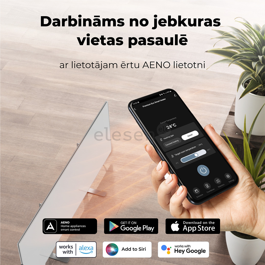 Aeno, 700+ W, baltas - Išmanusis elektrinis šildytuvas