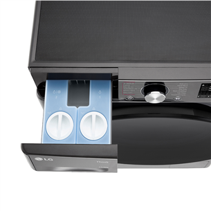 LG, 11 kg / 6 kg, gylis 56,5 cm, 1400 rpm, juoda - Skalbimo mašina - džiovyklė Prekė - F4DR711S2BA.APBQPMR