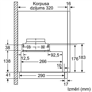 Bosch, 405 m³/h, width 59.8 cm, silver - Built-in Cooker Hood