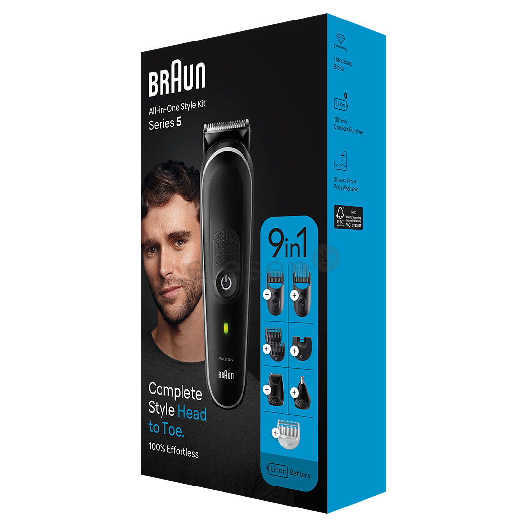 Braun Series 5, 9-in 1, black - Multi grooming kit Item - MGK5420