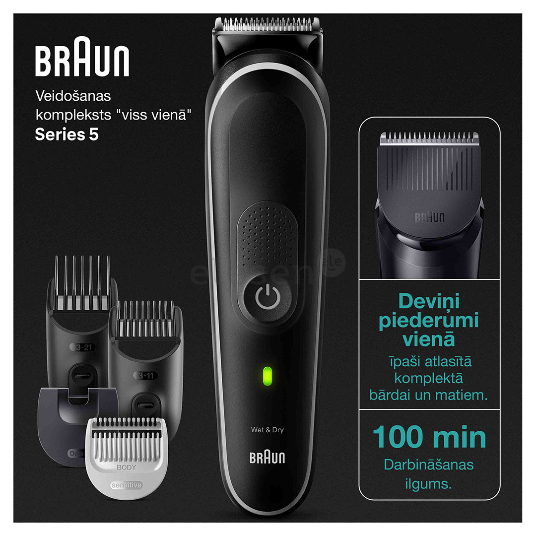 Braun Series 5, 9-in 1, black - Multi grooming kit Item - MGK5420