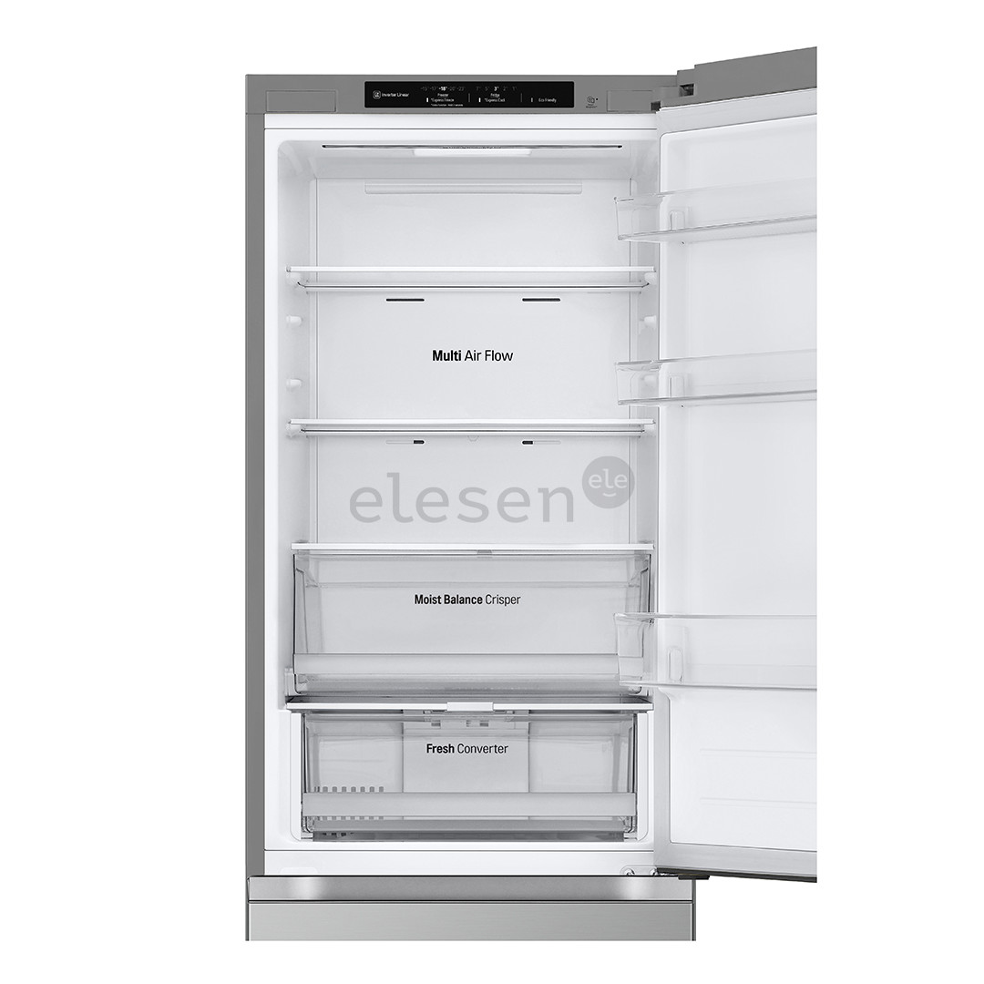 LG, NoFrost, 344 L, 186 cm, sidabro spalvos - Šaldytuvas