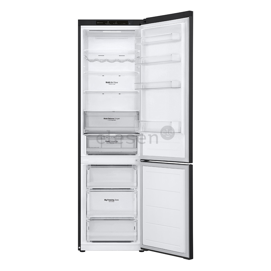 LG, NoFrost, 387 L, 203 cm, juodas - Šaldytuvas