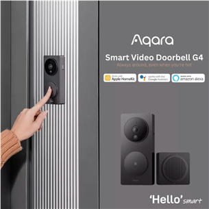 Aqara Smart Video Doorbell G4, 1080p, juodas - Išmanusis durų skambutis su kamera Prekė - SVD-C03