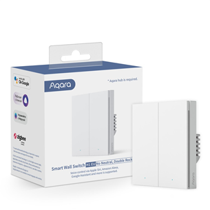 Aqara Smart Wall Switch H1, no neutral, double rocker - Išmanusis jungiklis Prekė - WS-EUK02