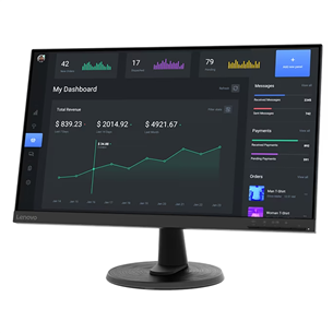 Lenovo D24-40, 24'', FHD, LED VA, 75 Hz, black - Monitorius Prekė - 67A2KAC6EU