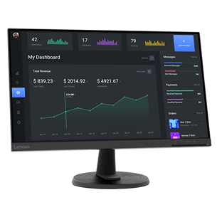 Lenovo D24-40, 24'', FHD, LED VA, 75 Hz, black - Monitorius Prekė - 67A2KAC6EU