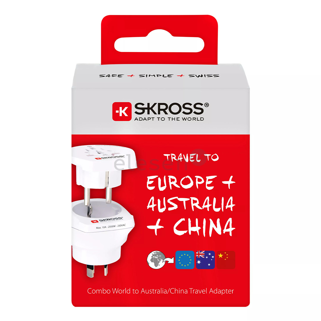 Skross Combo World to Australia / China, white - Travel adapter Item - 7640166320104