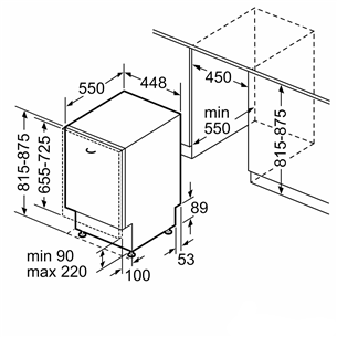 Bosch, Series 4, 9 place settings - Built-in dishwasher