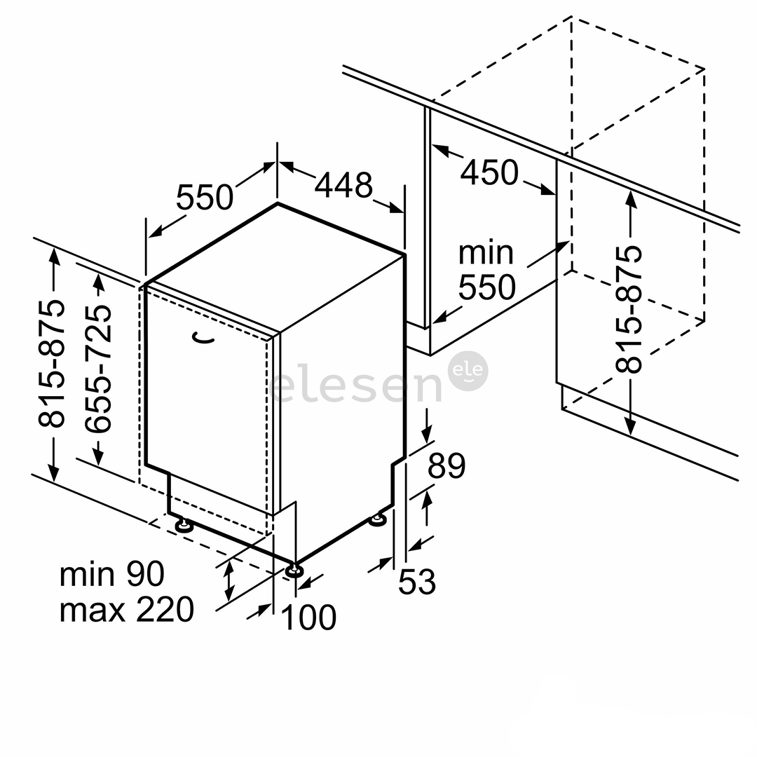 Bosch, Series 4, 9 place settings - Built-in dishwasher