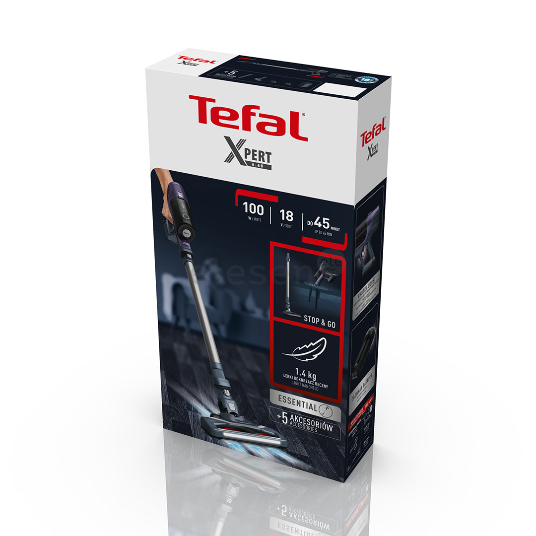 Tefal X-PERT 6.60 Allergy, pilkas - Belaidis dulkių siurblys