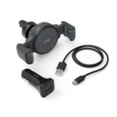 Hama FC10 Flex-Set, 10 W, Qi charging, juodas - Automobilinis įkroviklis Prekė - 00201677