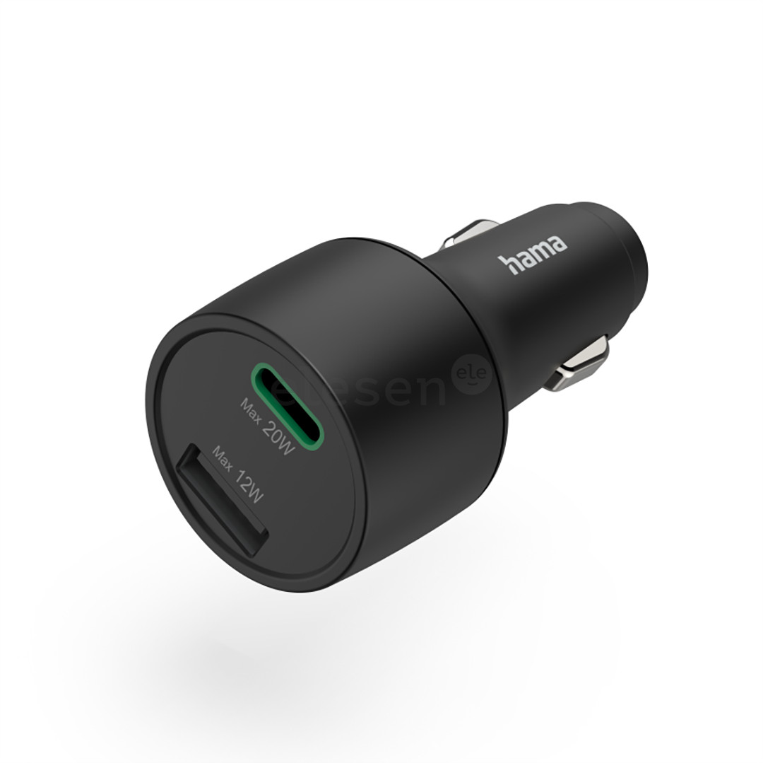 Hama Car Fast Charger, USB-C, USB-A, 32 W, black - Car Charger