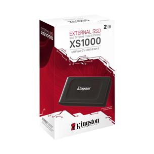 Kingston XS1000, 2 TB, juodas - Išorinis SSD diskas