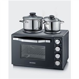 Severin, 30 L, 2500 W, black - Mini oven with two hotplates Item - TO2074 TO2074