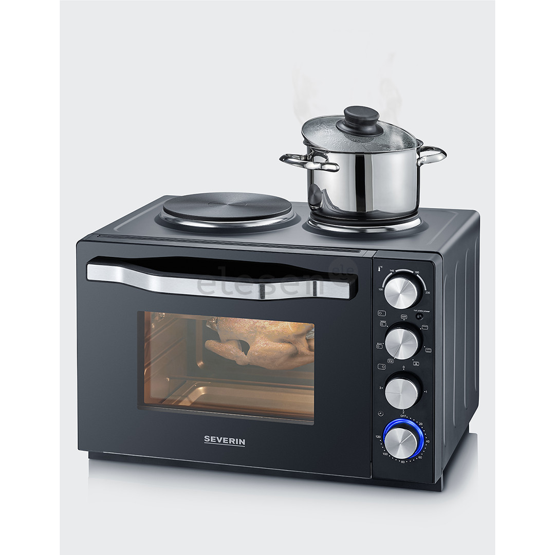 Severin, 30 L, 2500 W, black - Mini oven with two hotplates Item - TO2074