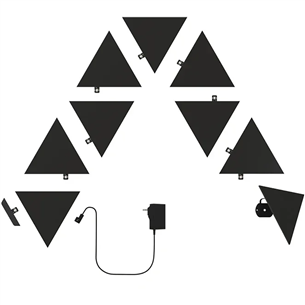 Nanoleaf Shapes Black Triangles Starter Kit, 9 plokštės - Išmaniųjų šviestuvų rinkinys Prekė - NL47-0102TW-9PK NL47-0102TW-9PK
