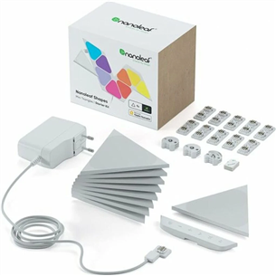 Nanoleaf Shapes Mini Triangles Starter Kit, 9 plokštės - Išmaniųjų šviestuvų rinkinys Prekė - NL48-0002TW-9PK-EU NL48-0002TW-9PK-EU