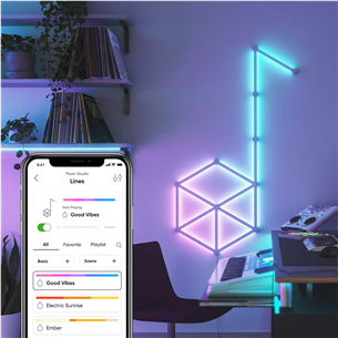 LED šviesų panelės Nanoleaf Lines 60 Degrees Starter Kit, 15 Linijų Prekė - NL59-K-6002LW-15PK
