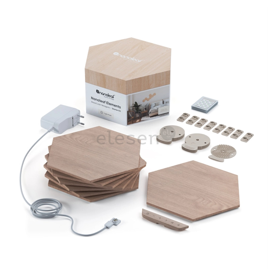 Nanoleaf Elements Hexagons Starter Kit, 7 panelės - LED šviesos panelės